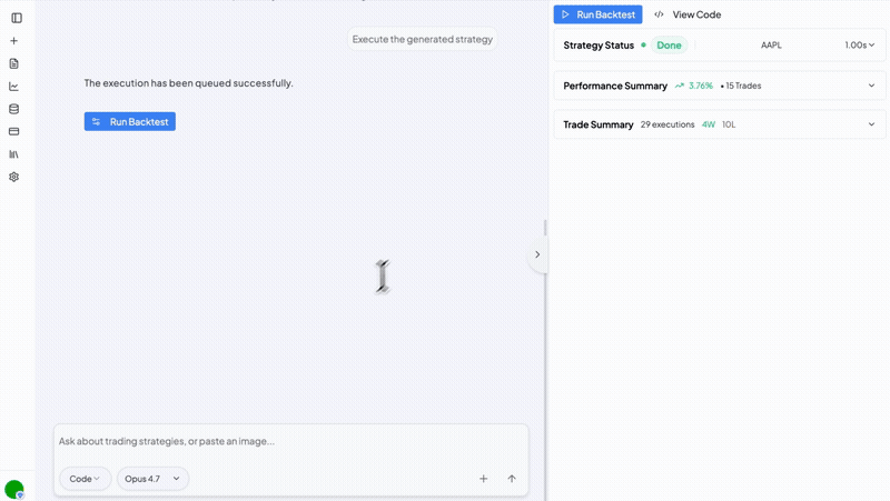 The assistant running multiple backtests and comparing results automatically